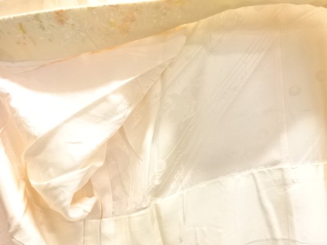  花模様織出し単衣長襦袢（刺繍衿付）